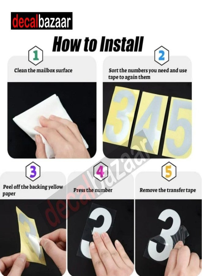 decalbazaar Number Vinyl Sticker Height 2 Inches Reflective Silver (Set 2), (Code 20) - Image 3